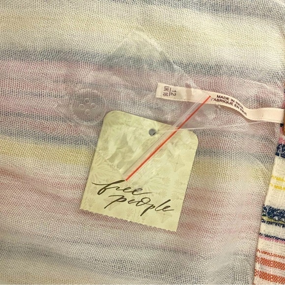Free People Women’s Aubrey Sarong Vertical Multi Stripe High-Low Skirt Sz 12 NWT - Picture 3 of 12